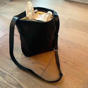 J.Crew Oslo Soft Leather Bucket Bag Black - New Without Tags